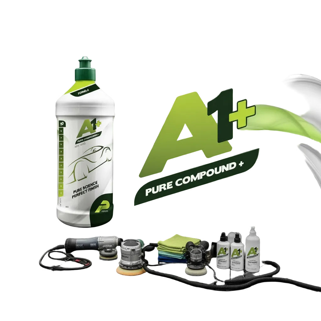 A1+ Pure Compound bottle with green and white design on a white background